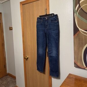 Lands' End Size 6 Medium Wash Straight Leg Mid-Rise Jeans w/30.5" Inseam - EUC